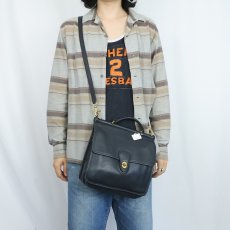 画像2: 90's COACH レザーショルダーバッグ BLACK (2)
