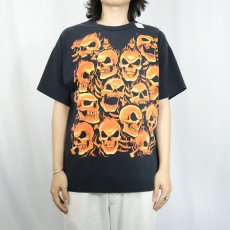 画像2: LIQUID BLUE スカル 大判プリントTシャツ BLACK L (2)