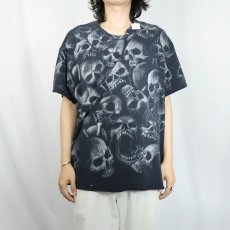 画像2: LIQUID BLUE スカル 大判プリントTシャツ BLACK XL (2)