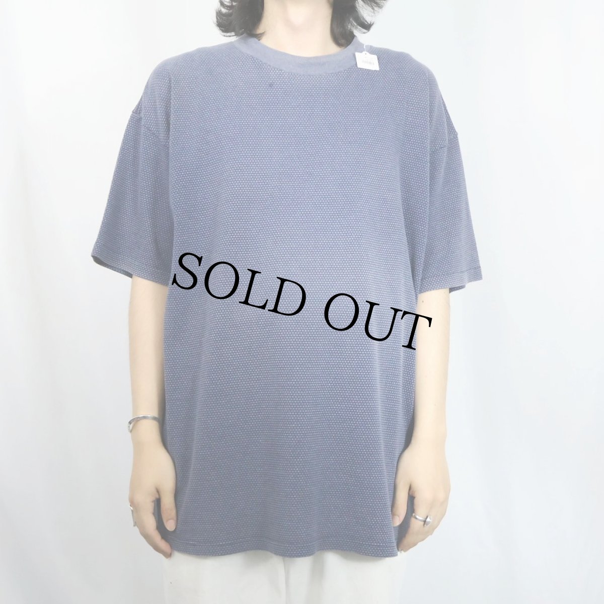 画像2: 90's SPECIAL T CANADA製 ハニカム 無地Tシャツ NAVY XL (2)