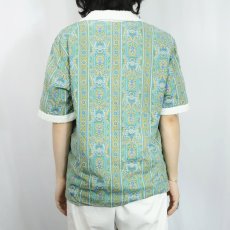 画像3: 70's Jantzen 総柄 パイル ビーチシャツ L (3)