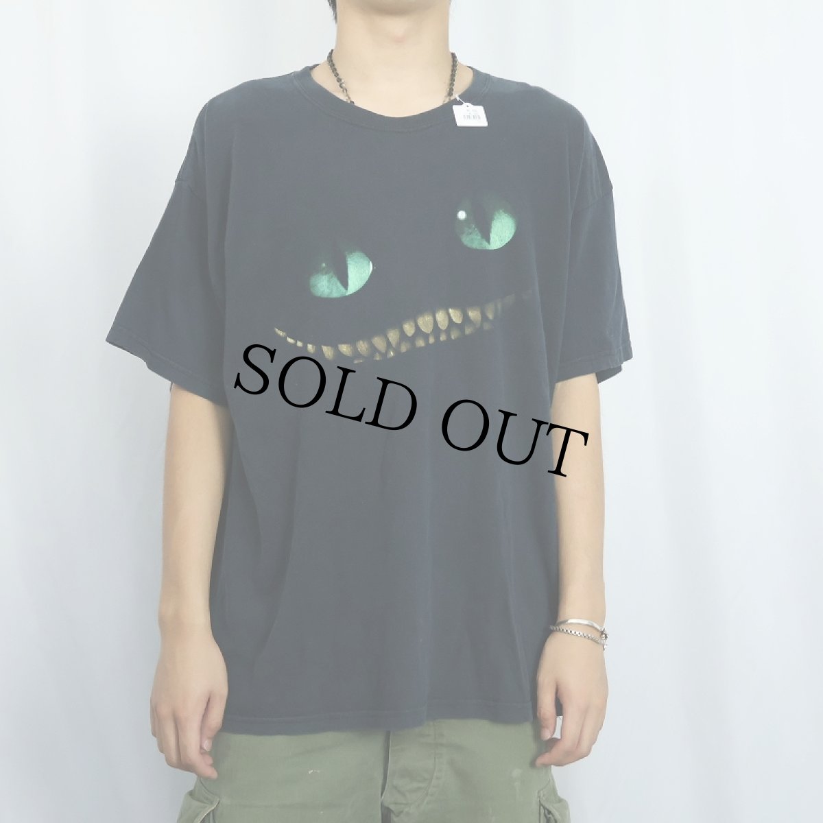 画像2: Alice in Wonderland "Cheshire Cat" 映画プリントTシャツ BLACK XL (2)