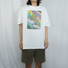 画像2: 90's USA製 アートプリントTシャツ XL (2)