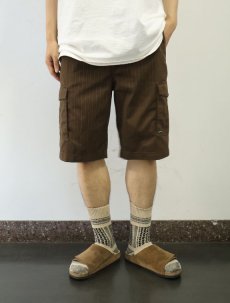 画像2: QUIKSILVER ストライプ柄 カーゴショーツ W33 (2)
