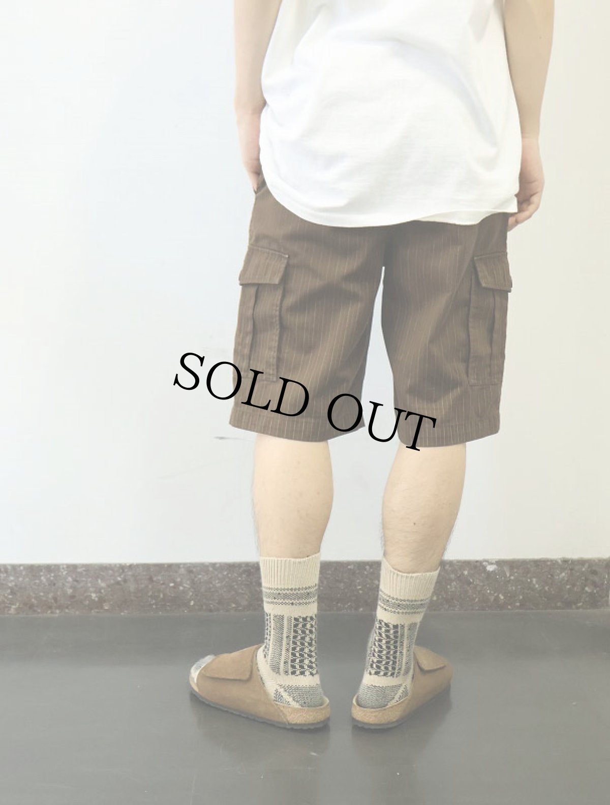 画像3: QUIKSILVER ストライプ柄 カーゴショーツ W33 (3)