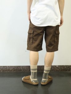 画像3: QUIKSILVER ストライプ柄 カーゴショーツ W33 (3)