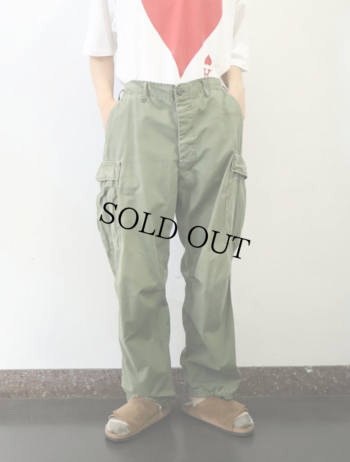 画像3: 60's U.S.ARMY コットンポプリン ジャングルファティーグパンツ 3rd LARGE REGULAR  (3)