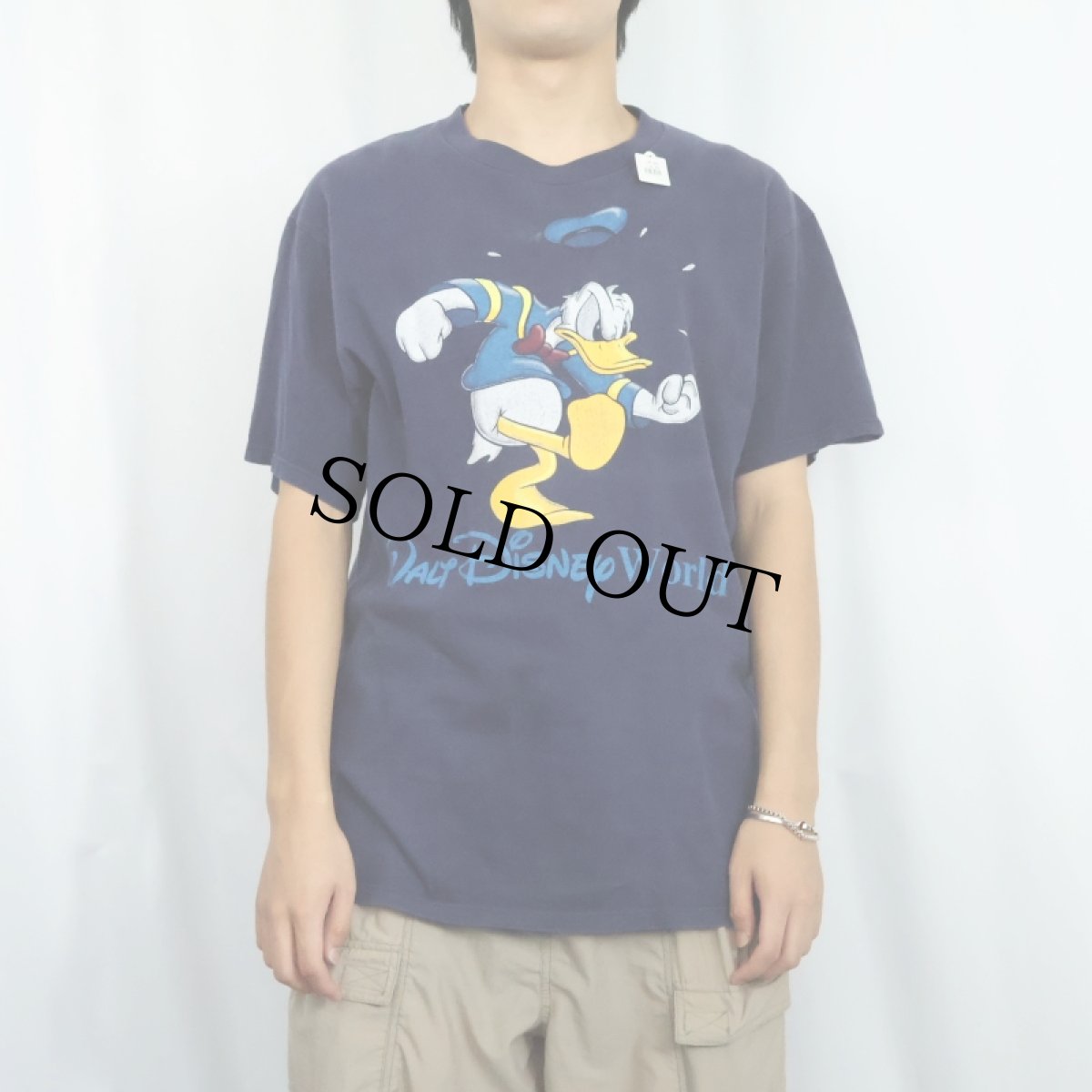 画像2: 90's〜 Disney "Donald Duck" キャラクタープリントTシャツ NAVY   (2)