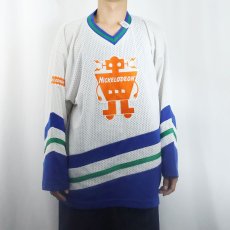 画像2: 90's NICKELODEON ロゴ刺繍 メッシュゲームシャツ  (2)