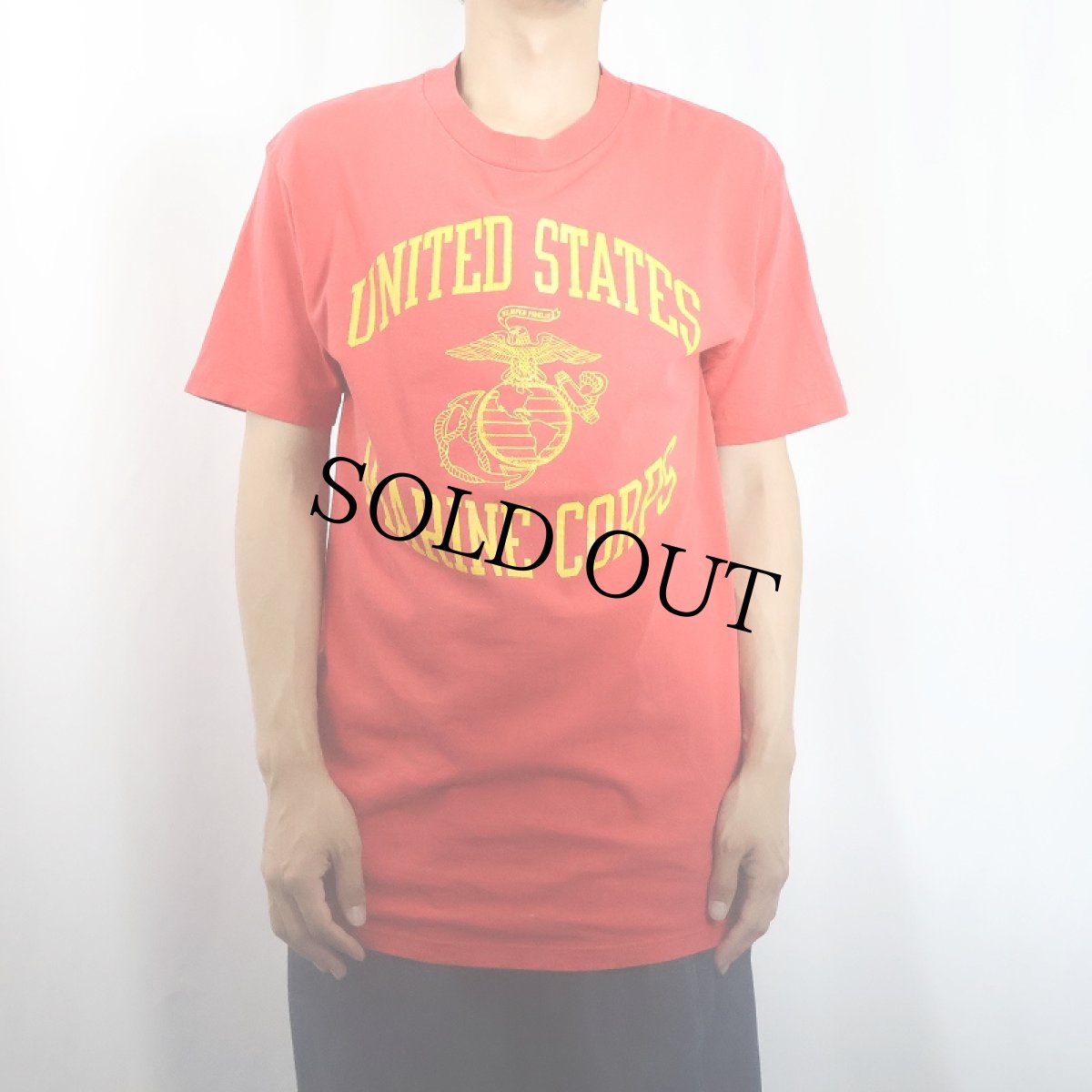 画像2: 80's Champion トリコタグ USA製 "USMC" プリントTシャツ L (2)
