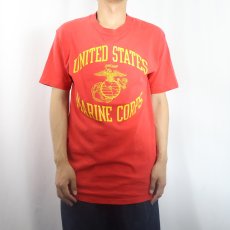 画像2: 80's Champion トリコタグ USA製 "USMC" プリントTシャツ L (2)
