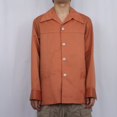 画像2: 70's American Craftsmen USA製 オープンカラーシャツジャケット  (2)