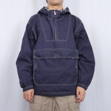 画像2: 90's GAP コットンアノラックパーカー NAVY M (2)