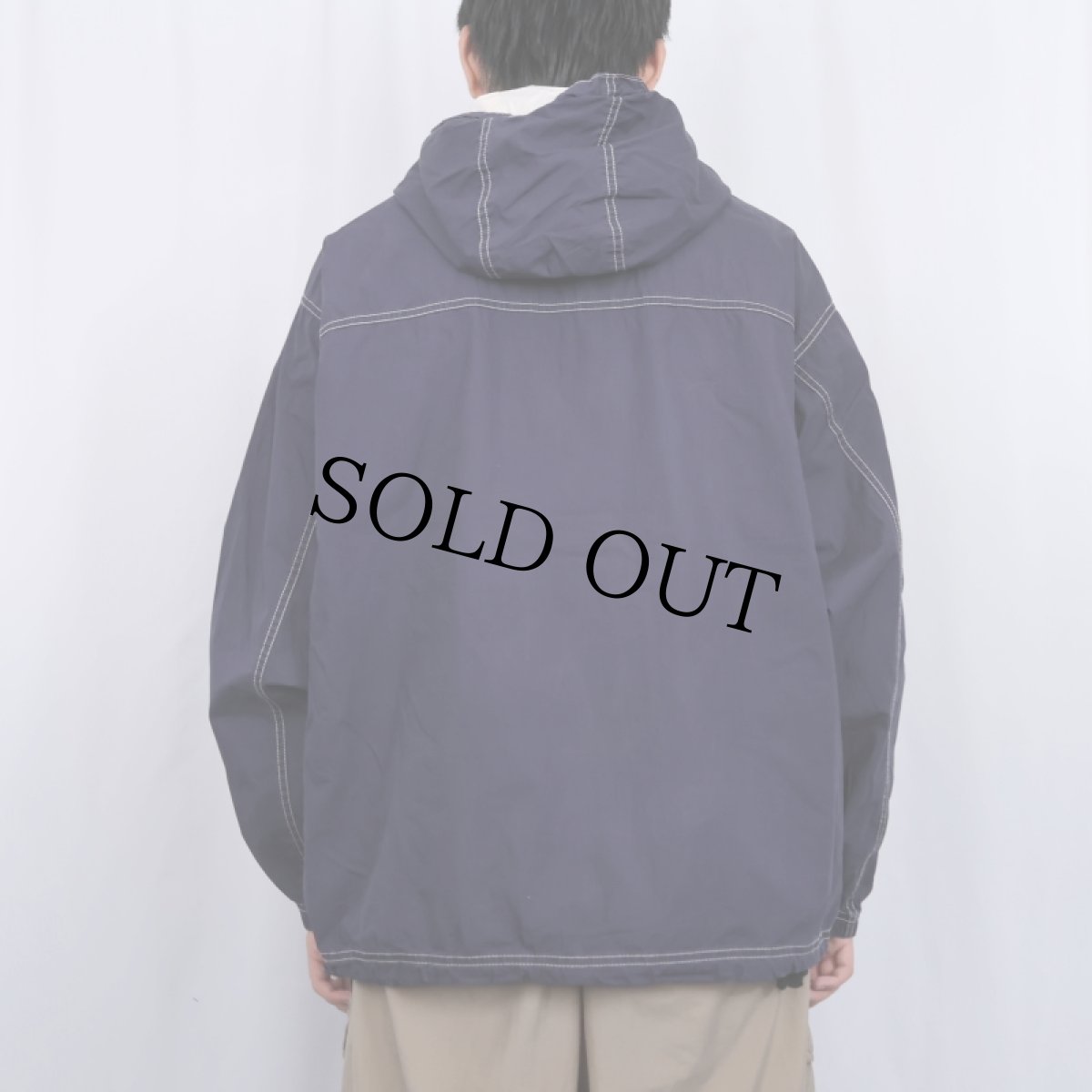 画像3: 90's GAP コットンアノラックパーカー NAVY M (3)