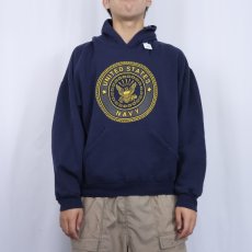 画像3: 90〜2000's SOFFE USA製 "U.S.NAVY" リフレクタープリントスウェットフーディー NAVY L (3)