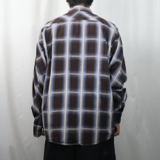 画像3: Eighty Eight オンブレーチェック柄 コットンドゥエボットーニシャツ L (3)