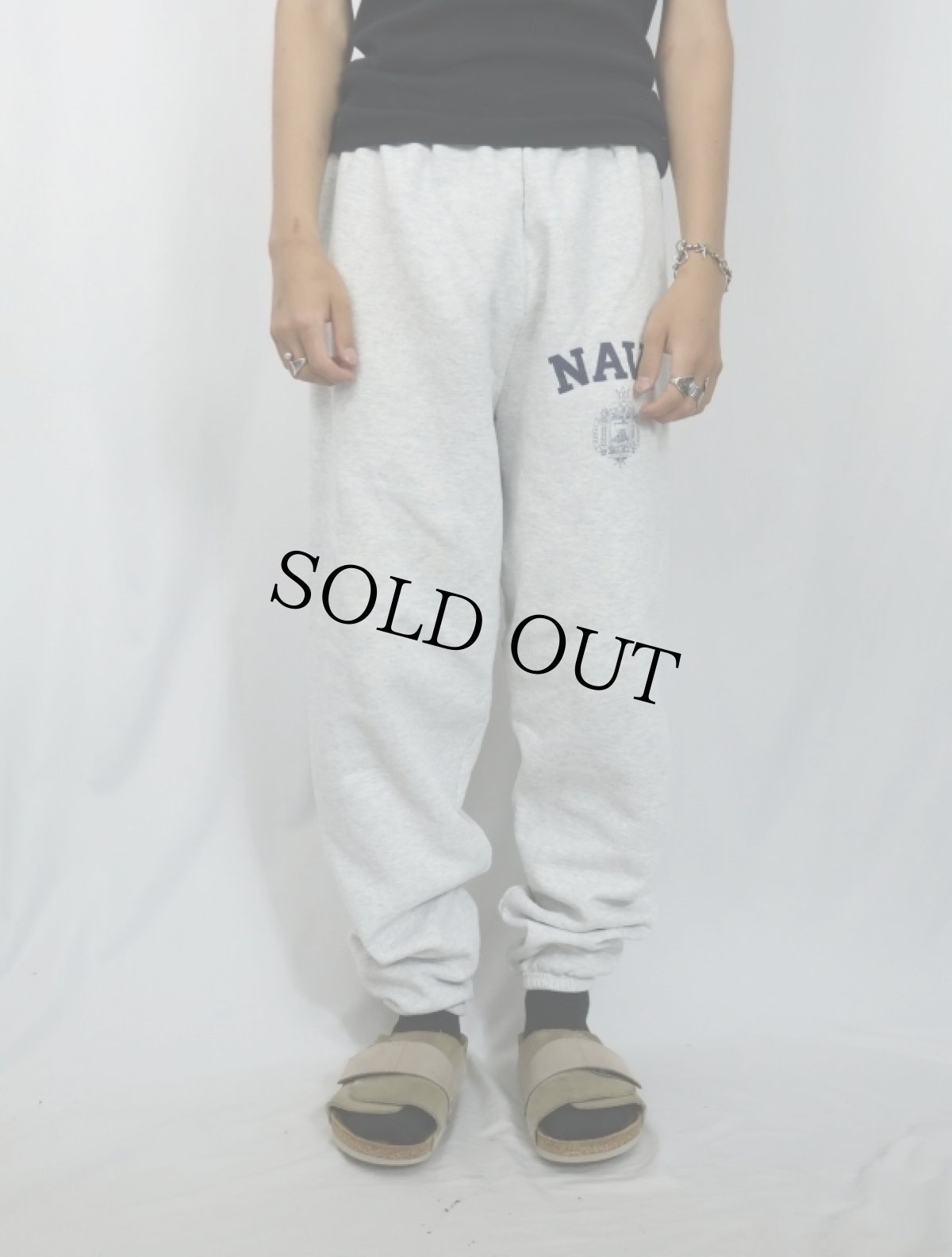 画像2: 90's U.S. NAVAL ACADEMY STORE USA製 "NAVY" プリントスウェットパンツ S (2)