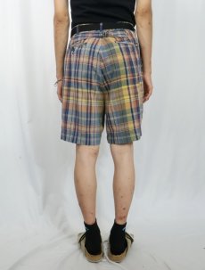 画像3: POLO Ralph Lauren マドラスチェック柄 シンチバック付き コットンショーツ W35 (3)