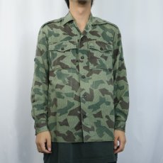 画像2: 80's ブルガリア軍 スプリンターカモ柄 フィールドシャツ (2)