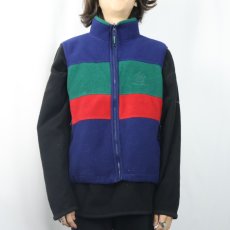 画像2: 90's Eddie Bauer EBTEK USA製 切り替えデザイン フリースベスト M (2)