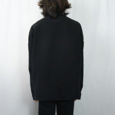 画像3: 90's Eddie Bauer EBTEK USA製 ロゴ刺繍 フリースプルオーバージャケット BLACK XL (3)