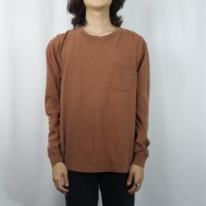 画像2: 90's TOWN CRAFT 無地フェード ポケットTシャツ L (2)