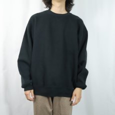 画像2: 90's RUSSELL ATHLETIC USA製 前V 無地スウェット BLACK L (2)