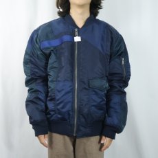 画像3: Schott パッチワークデザイン MA-1 TYPE フライトジャケット NAVY (3)