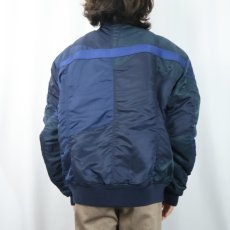 画像4: Schott パッチワークデザイン MA-1 TYPE フライトジャケット NAVY (4)