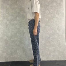 画像3: 70〜80's チェック柄 フレアスラックス W34 (3)