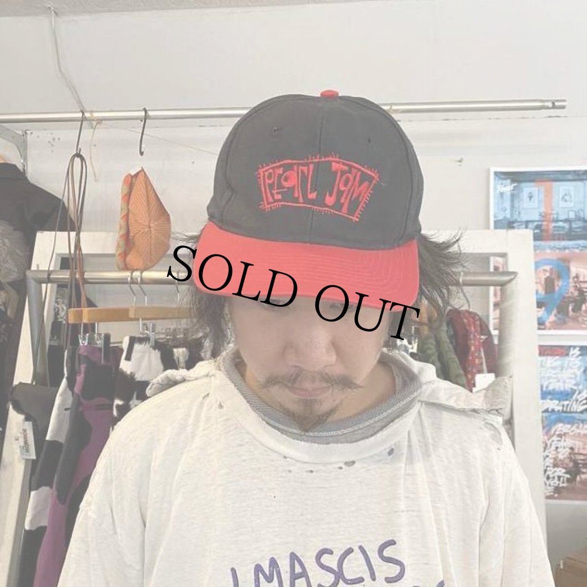 画像2: 90's〜 PEARL JAM ロックバンドロゴ刺繍キャップ (2)