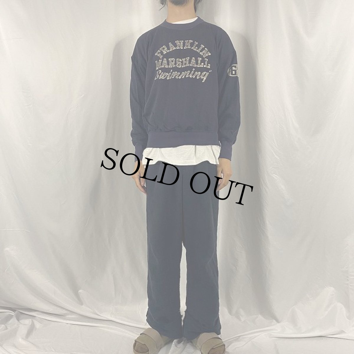 画像2: 50's Champion プリティランタグ "FRANKLIN MARSHALL Swimming" ダブルフェイスレーヨンスウェット L (2)