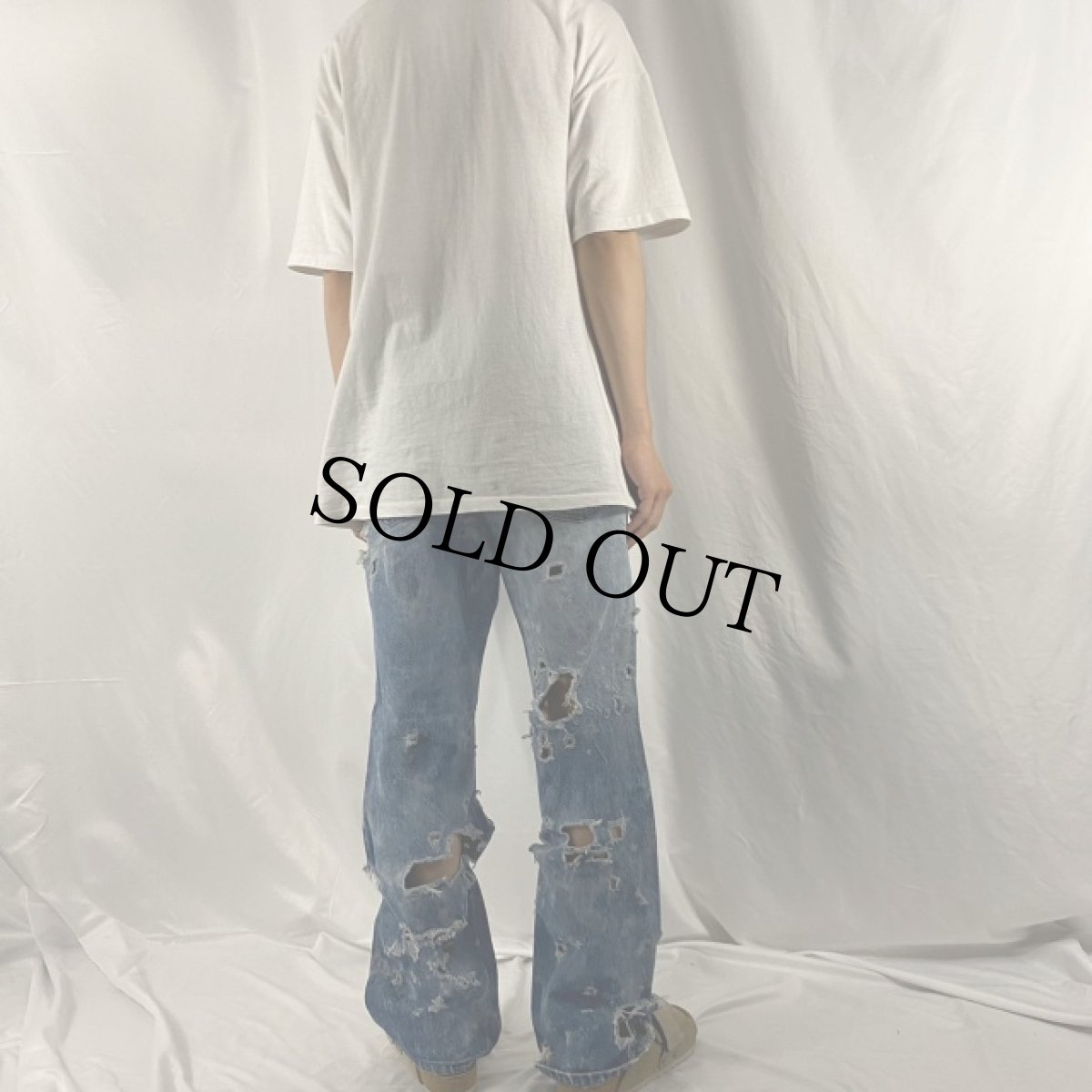 画像4: 80's Levi's 20517-0217 ブーツカットクラッシュデニムパンツ W35 (4)