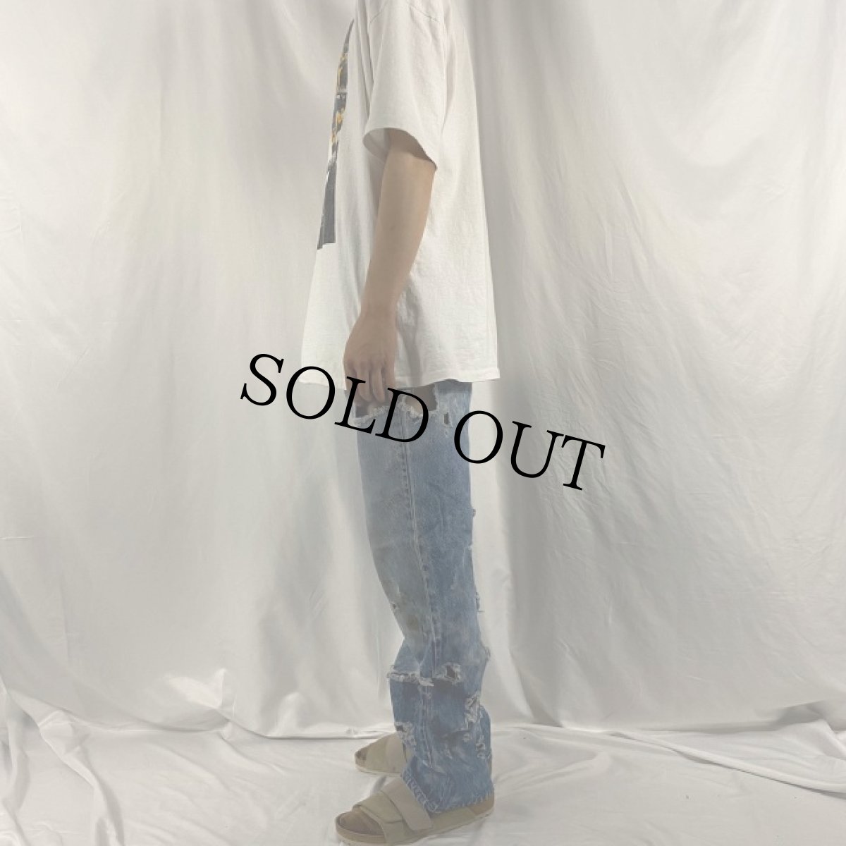 画像3: 80's Levi's 20517-0217 ブーツカットクラッシュデニムパンツ W35 (3)