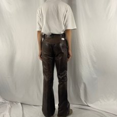 画像4: 70's Silton レザーフレアブッシュパンツ W32 (4)