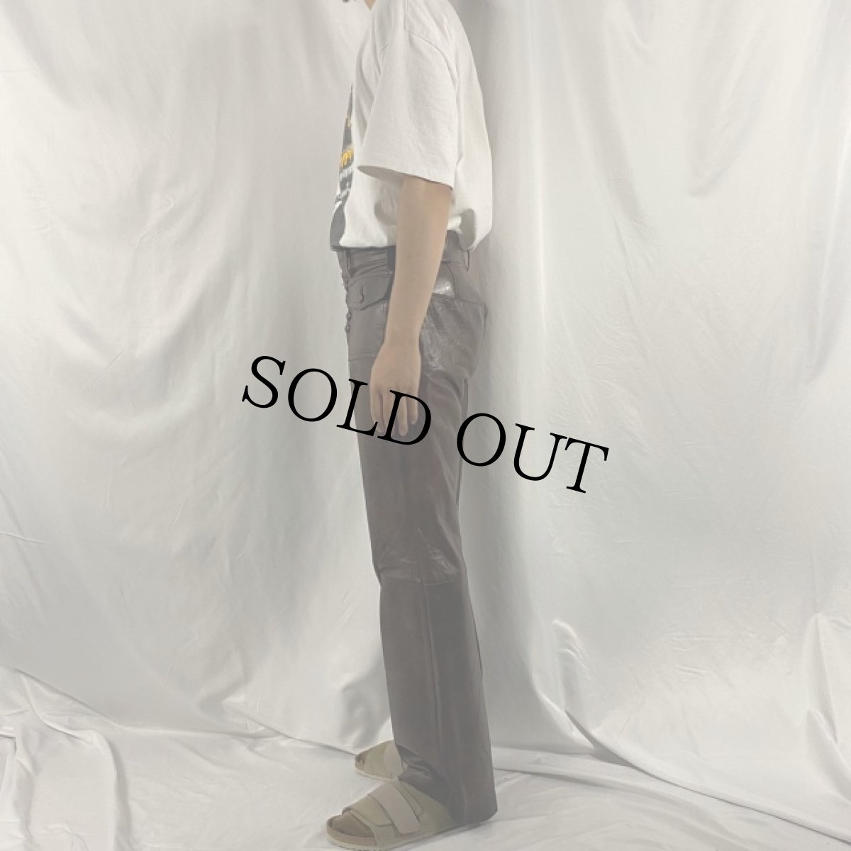 画像3: 70's Silton レザーフレアブッシュパンツ W32 (3)