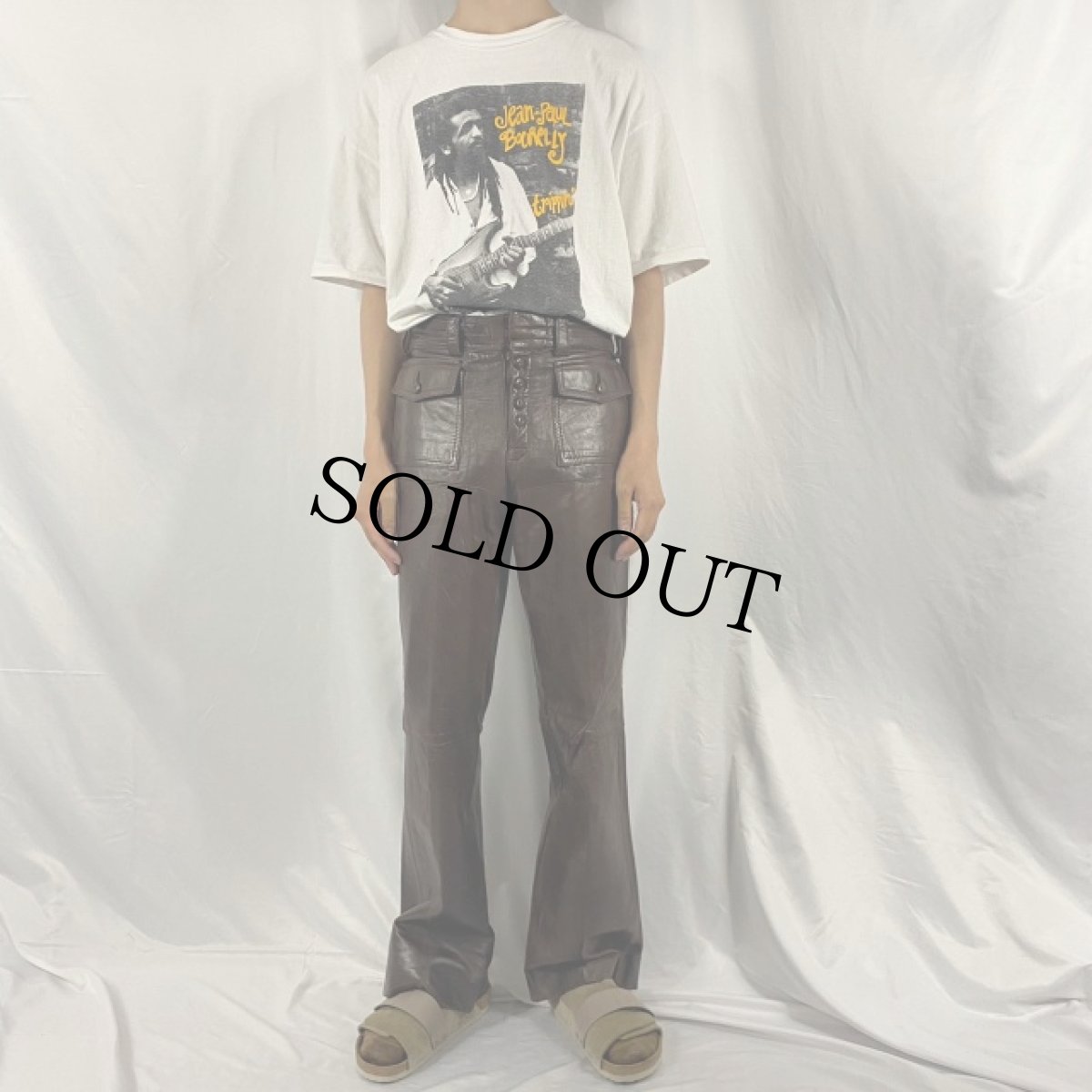 画像2: 70's Silton レザーフレアブッシュパンツ W32 (2)