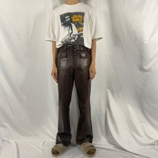 画像2: 70's Silton レザーフレアブッシュパンツ W32 (2)