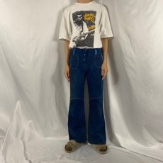 画像2: 70's "Blue Suede" フレアパンツ W31 (2)