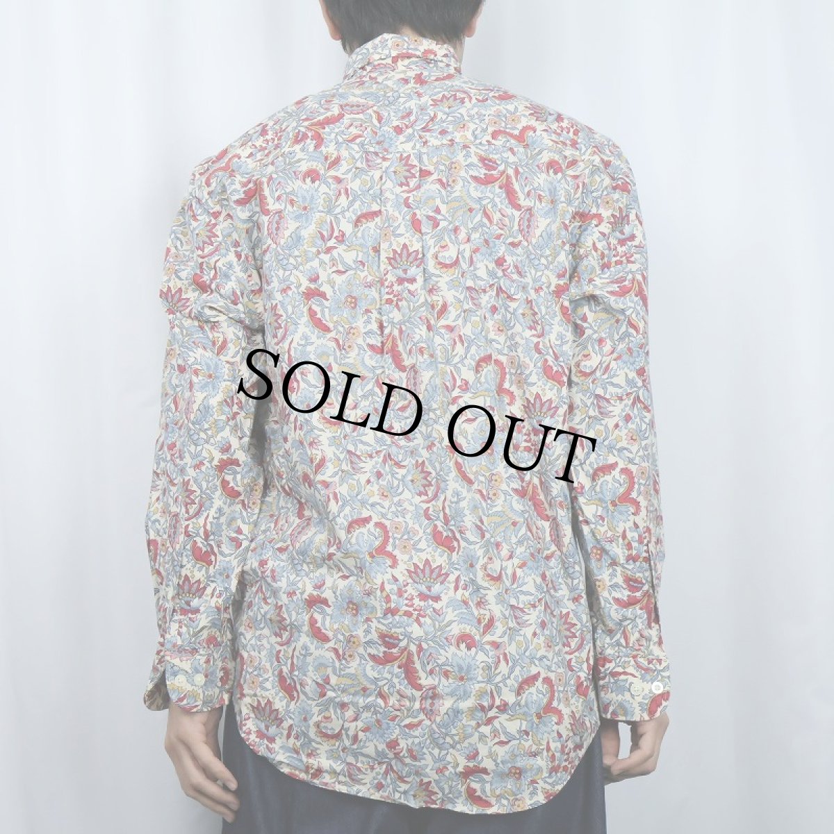 画像3: 90's BANANA REPUBLIC 総柄 コットンボタンダウンシャツ S (3)