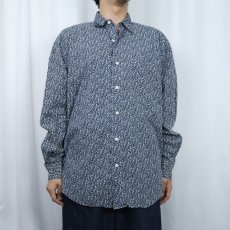 画像2: 90's BANANA REPUBLIC 総柄 コットンシャツ M (2)