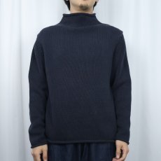 画像2: J.CREW ロールネック コットンニットセーター NAVY M (2)