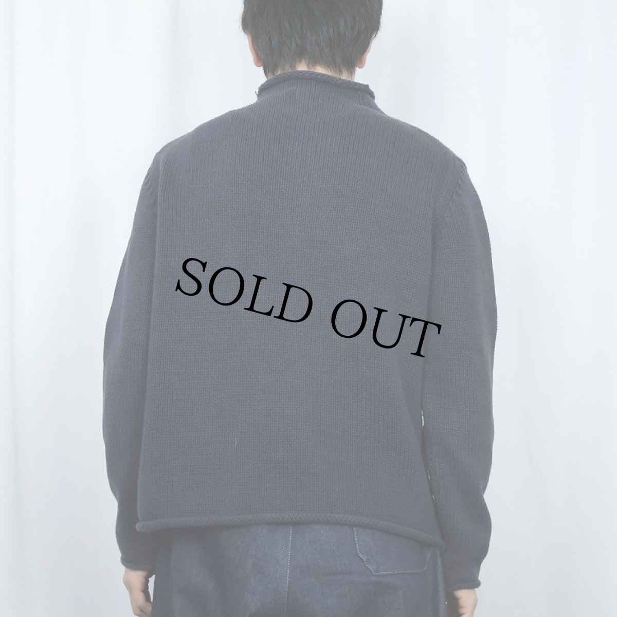 画像3: J.CREW ロールネック コットンニットセーター NAVY M (3)