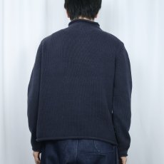 画像3: J.CREW ロールネック コットンニットセーター NAVY M (3)