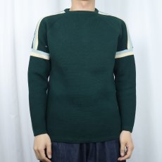 画像2: 60〜70's Meister Sweater ラインデザイン ジャガードニットセーター SIZE38 (2)