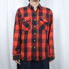 画像2: 70〜80's DAKOTA USA製 バッファローチェック柄 ヘビーネルシャツ L (2)