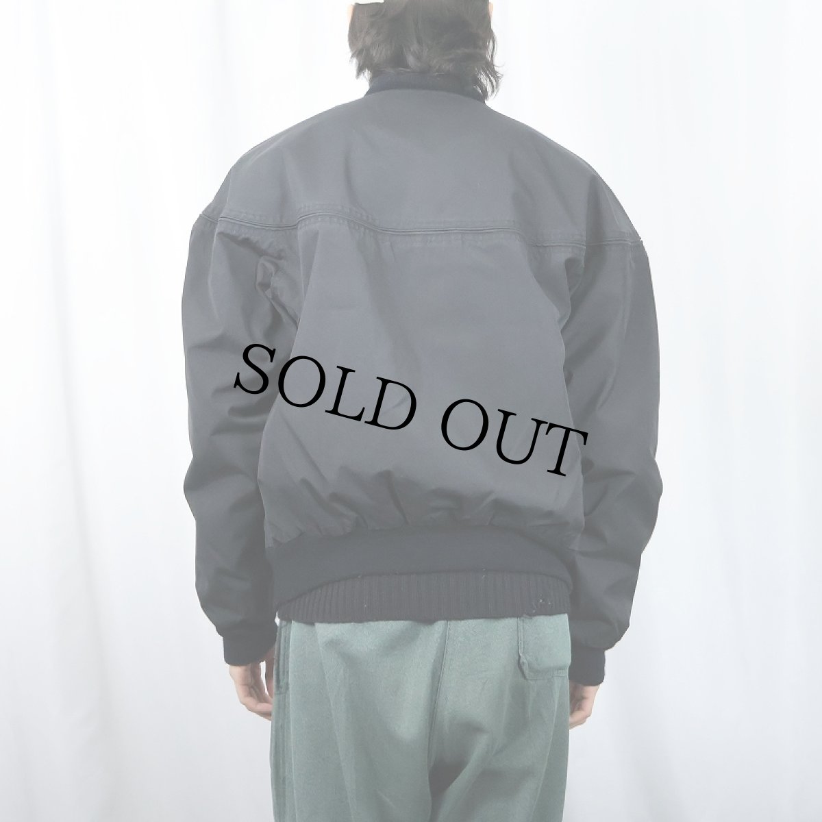 画像3: 90's WINDBREAKER ポリエステル×コットン ダービージャケット BLACK L (3)