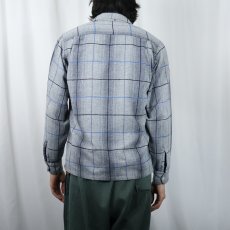 画像3: 60〜70's チェック柄 ウールオープンカラーシャツ (3)