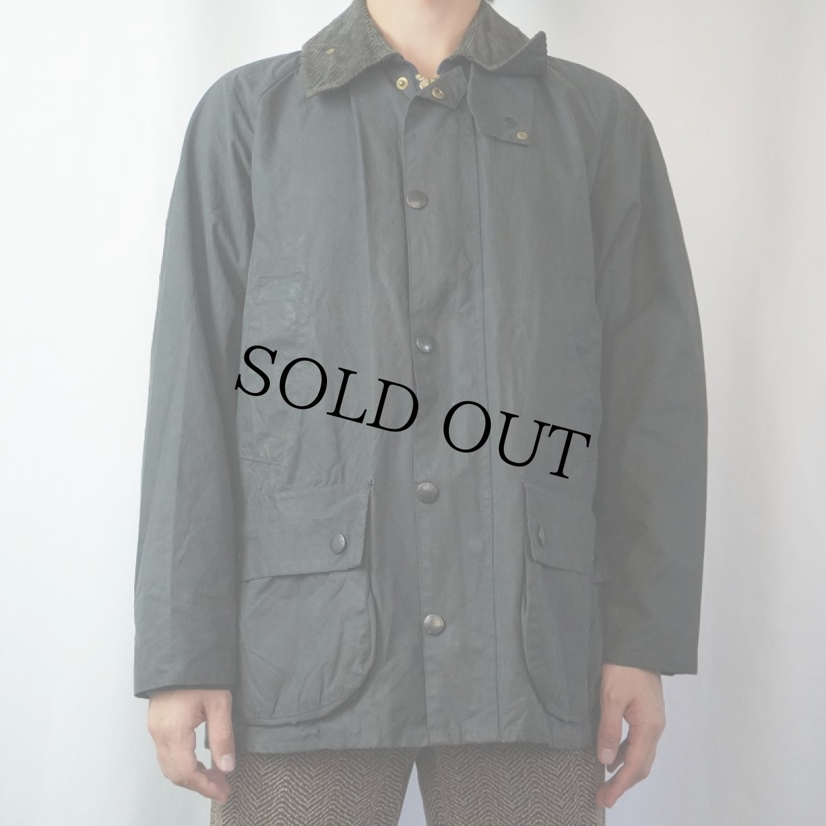 画像2: 90's Barbour ENGLAND製 "BEDALE" オイルドジャケット 3ワラント NAVY (2)