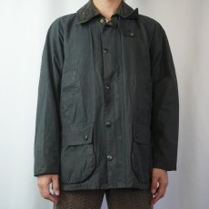 画像2: 90's Barbour ENGLAND製 "BEDALE" オイルドジャケット 3ワラント NAVY (2)